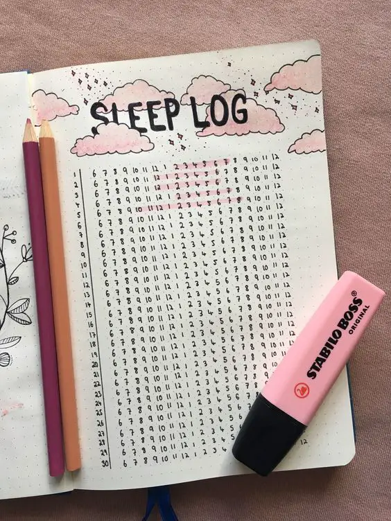 sleep log bullet journal